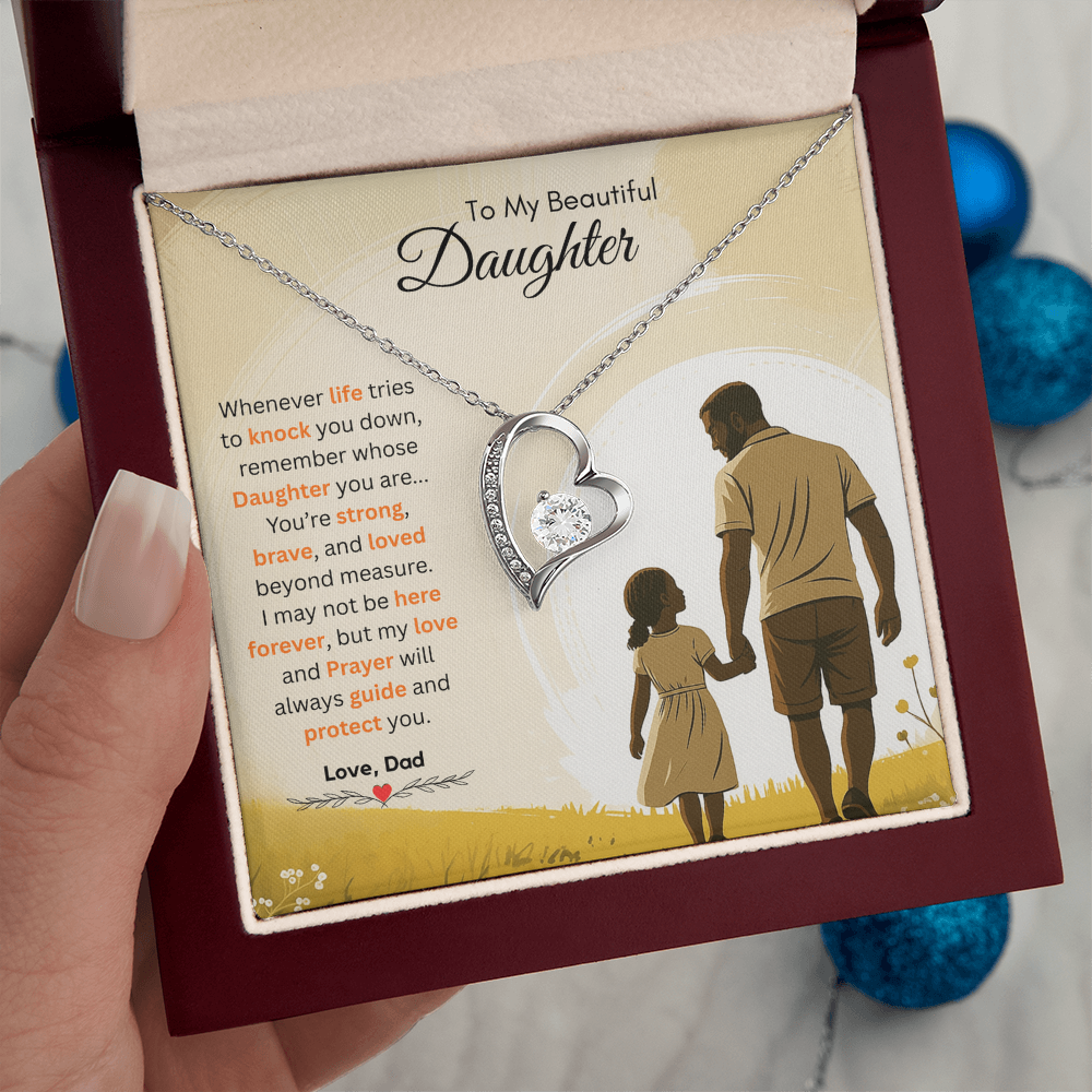 To My Beautiful Daughter Necklace from Dad – Bold & Empowering