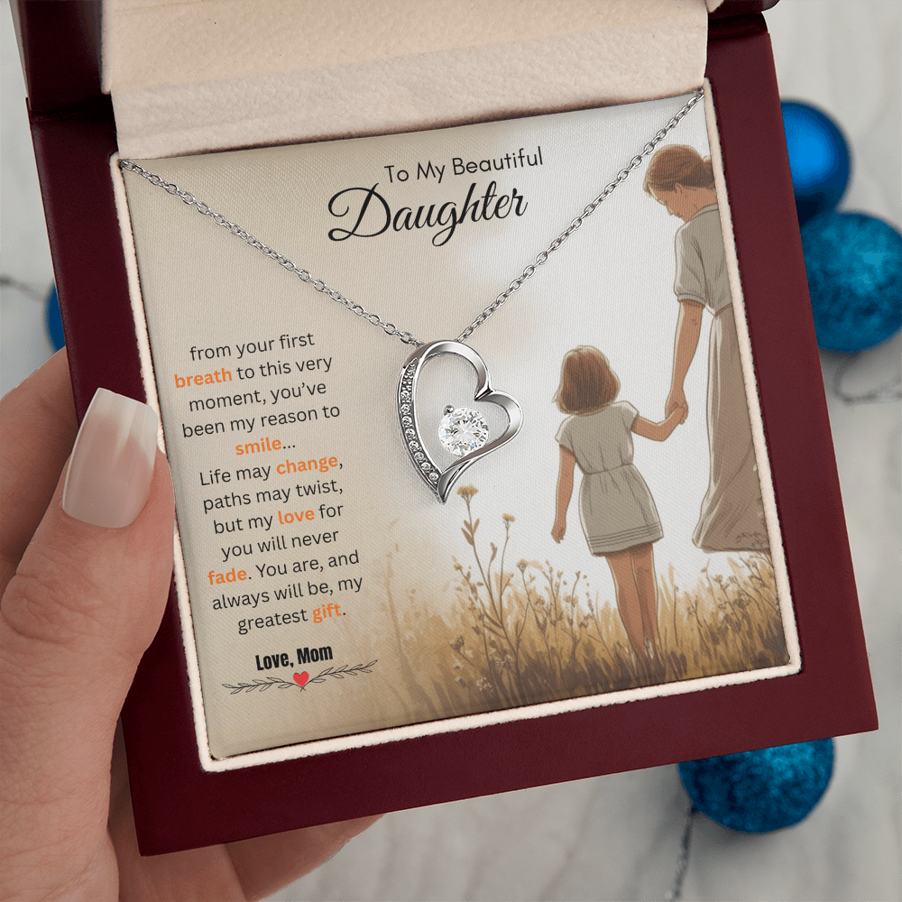 To My Beautiful Daughter Necklace from Mom – Faith-Based & Hopeful