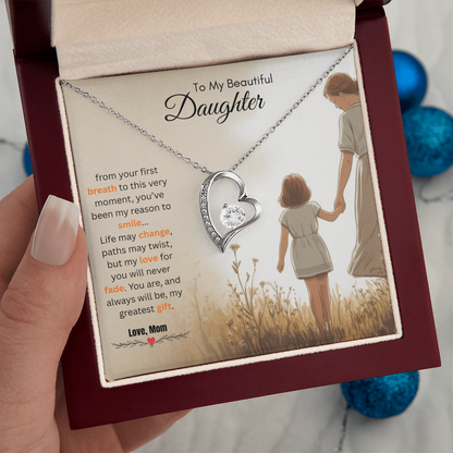 To My Beautiful Daughter Necklace from Mom – Faith-Based & Hopeful