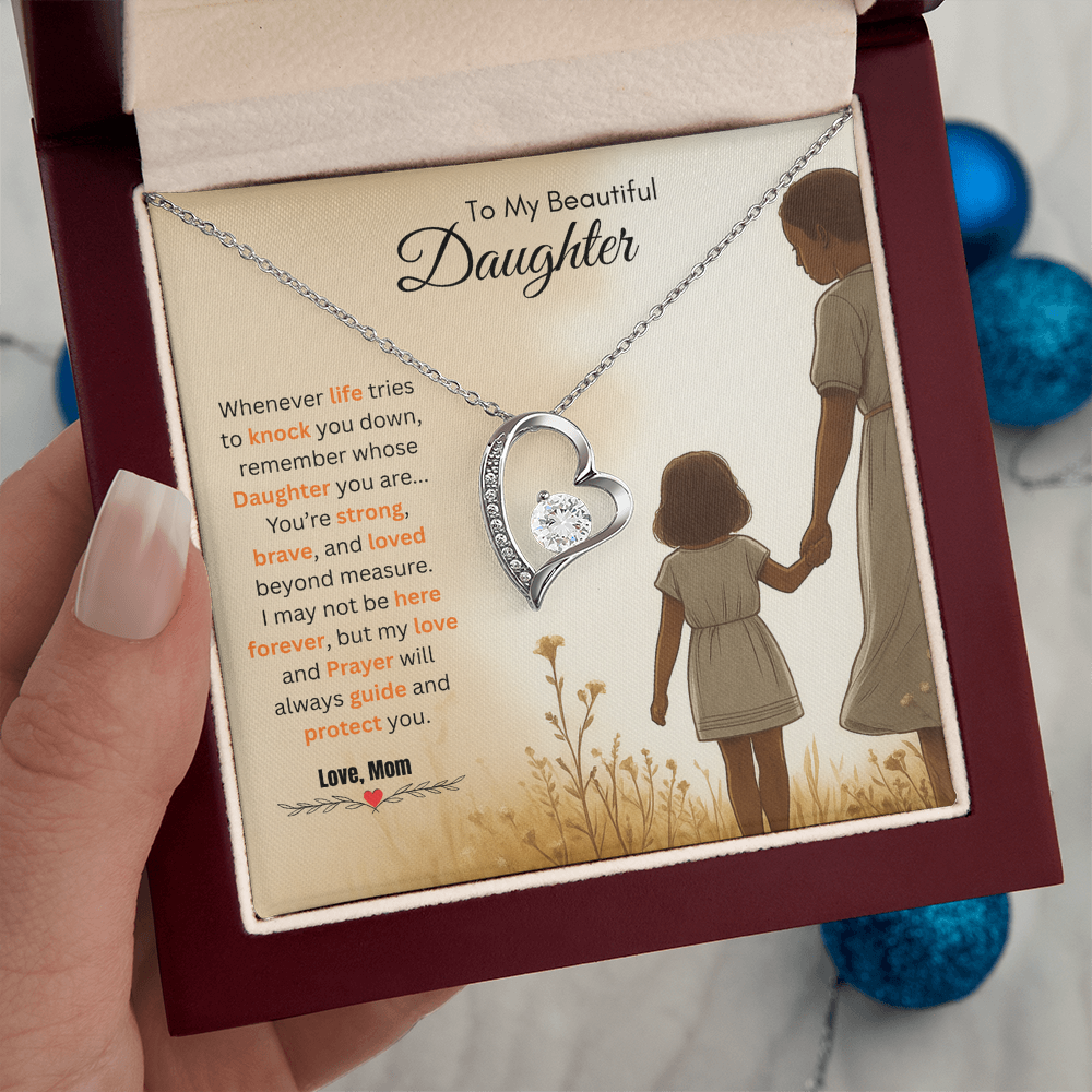 To My Beautiful Daughter Necklace from Mom – Bold & Empowering