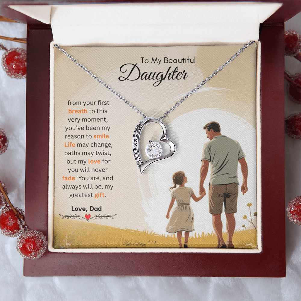 To My Beautiful Daughter Necklace from Dad – Loving & Sentimental