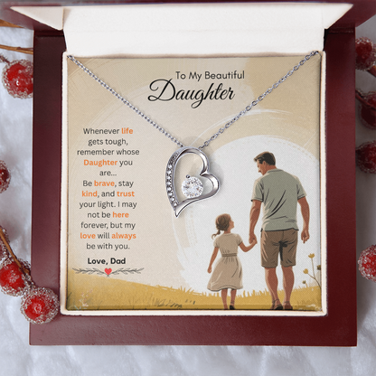 To My Beautiful Daughter Necklace from Dad – Uplifting & Motivational