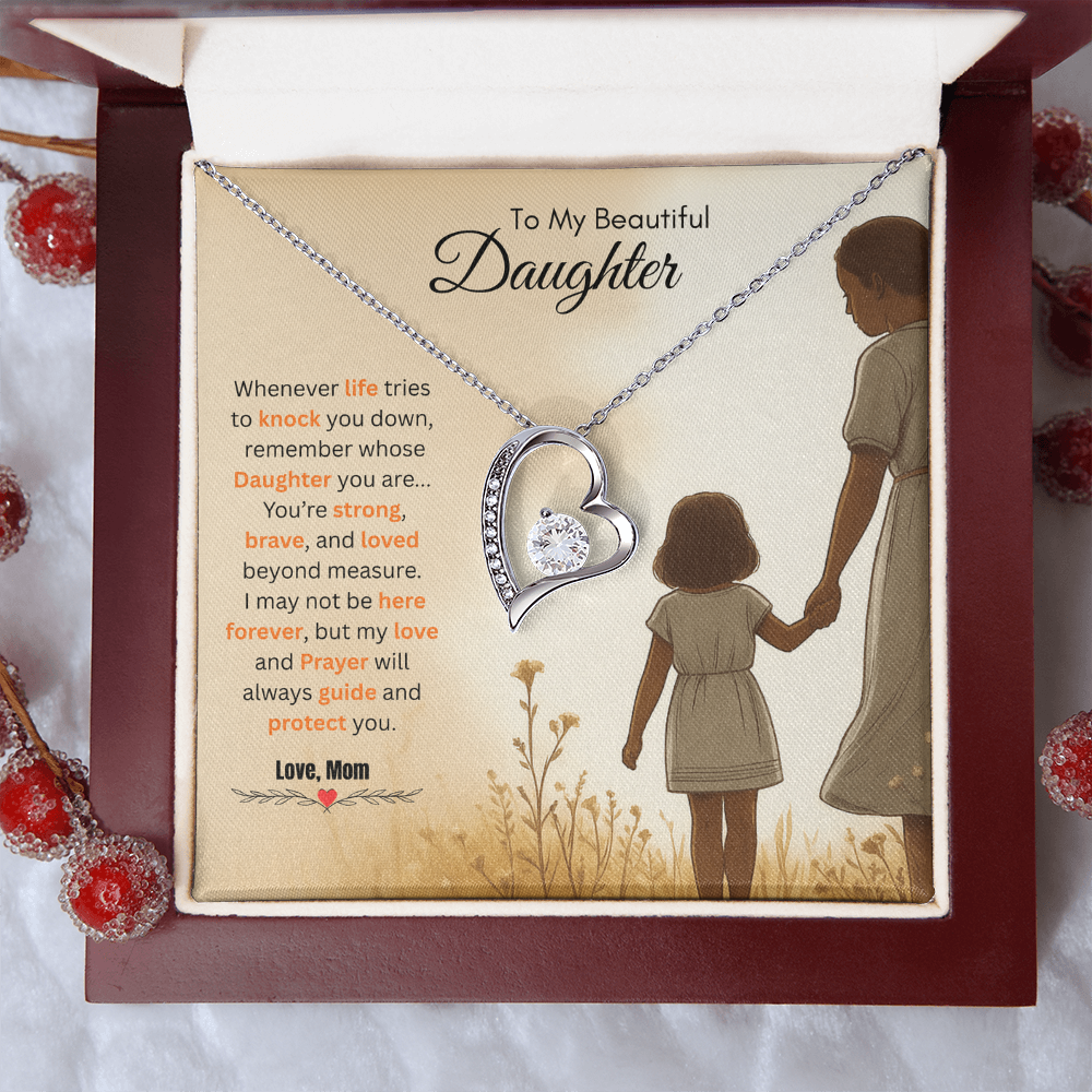 To My Beautiful Daughter Necklace from Mom – Bold & Empowering