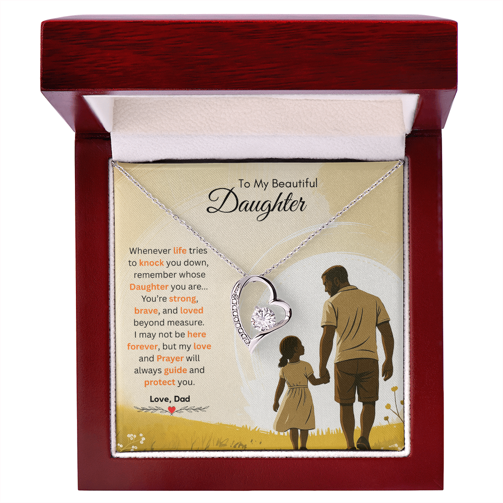 To My Beautiful Daughter Necklace from Dad – Bold & Empowering