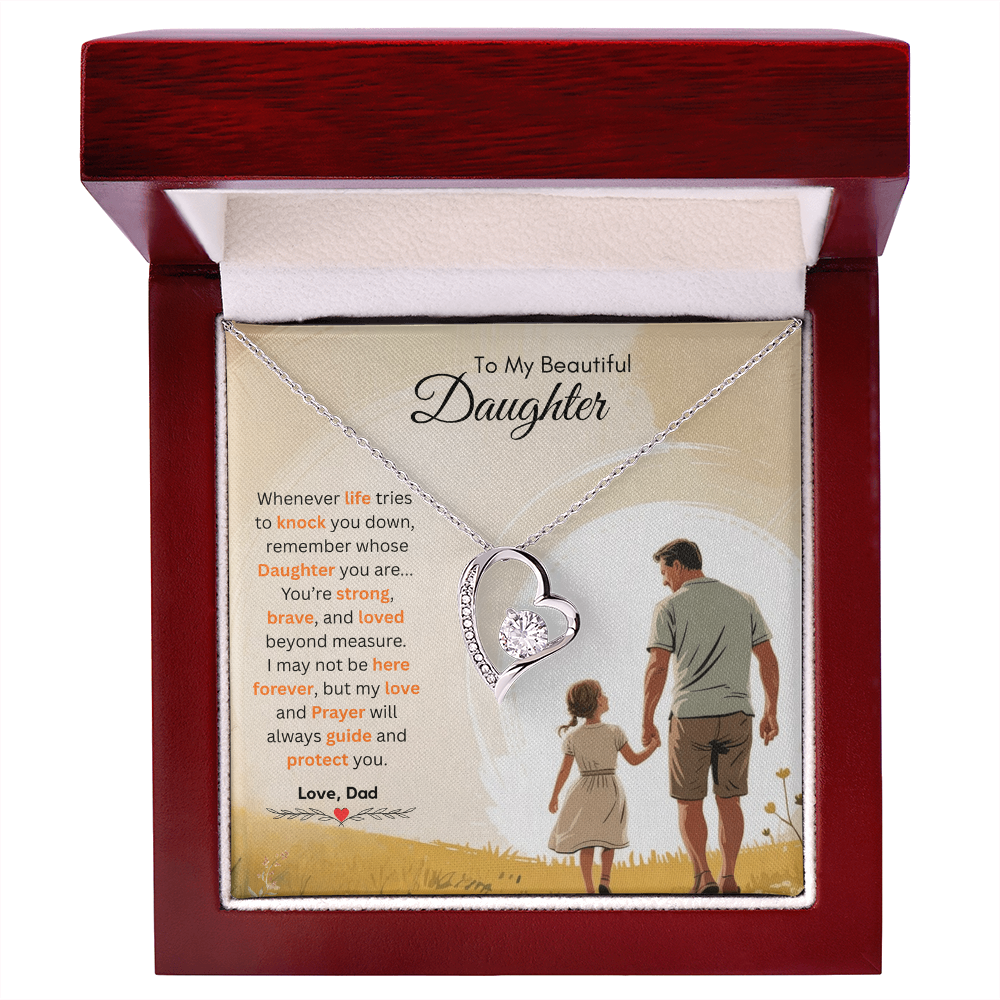 To My Beautiful Daughter Necklace from Dad – Heartfelt & Emotional