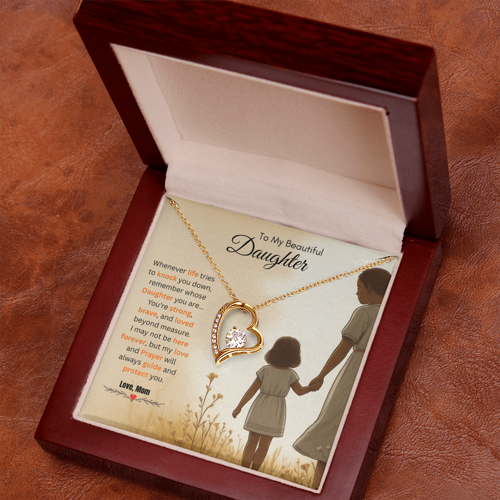 To My Beautiful Daughter Necklace from Mom – Bold & Empowering