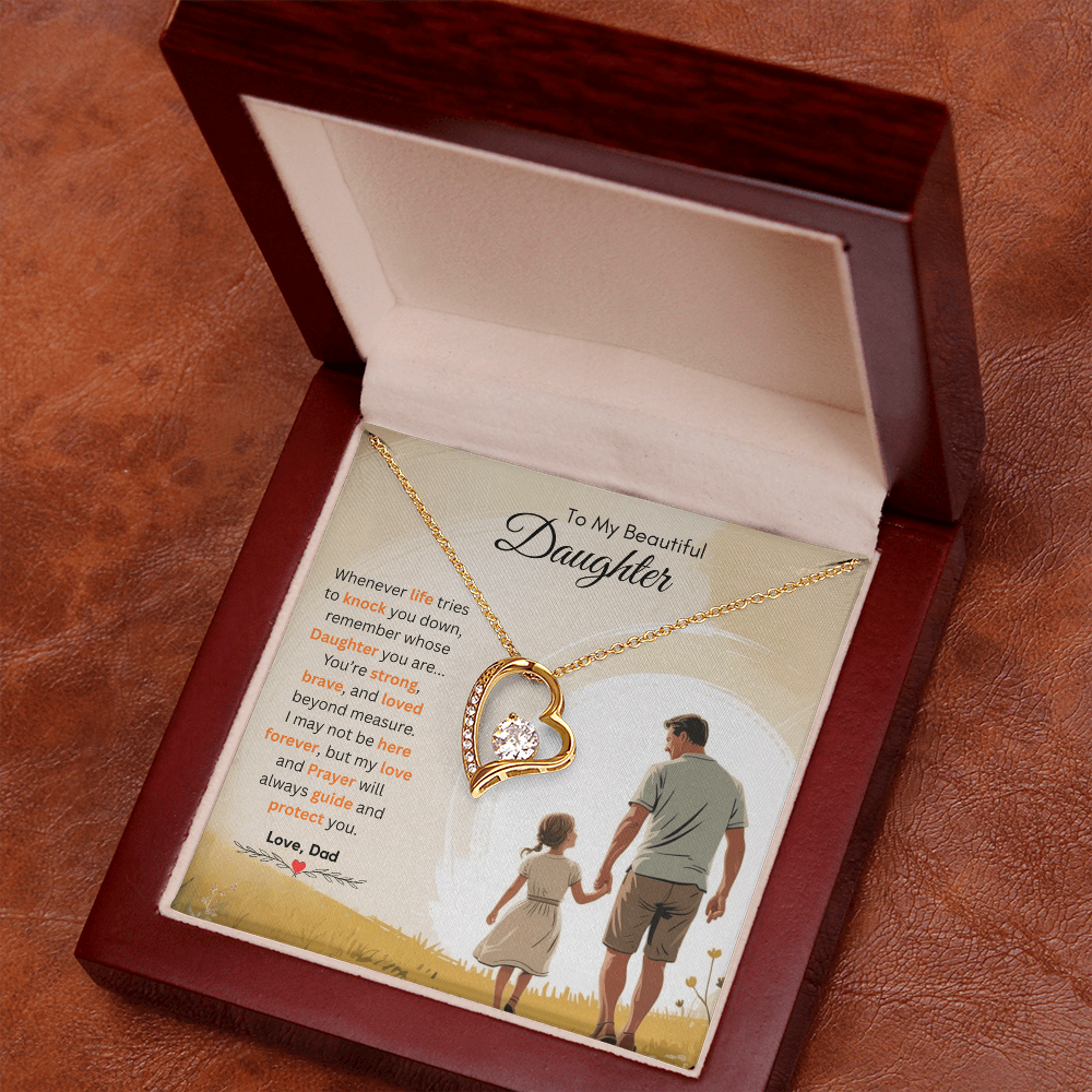 To My Beautiful Daughter Necklace from Dad – Heartfelt & Emotional
