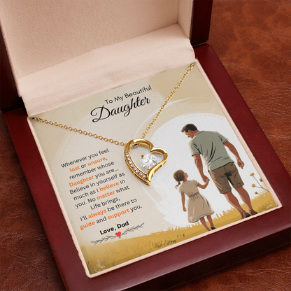 To My Beautiful Daughter Necklace from Dad – Faith-Based & Hopeful