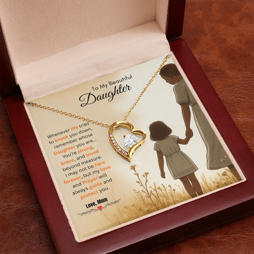 To My Beautiful Daughter Necklace from Mom – Bold & Empowering