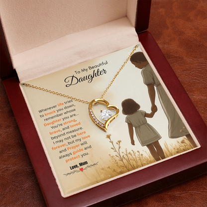 To My Beautiful Daughter Necklace from Mom – Bold & Empowering