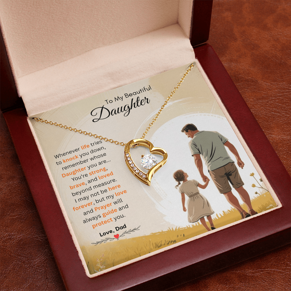 To My Beautiful Daughter Necklace from Dad – Heartfelt & Emotional