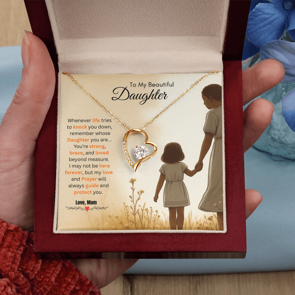 To My Beautiful Daughter Necklace from Mom – Bold & Empowering