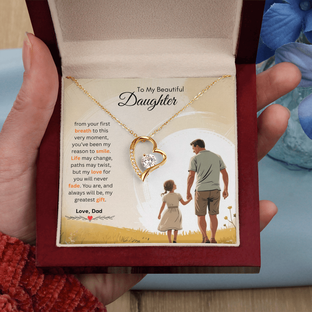 To My Beautiful Daughter Necklace from Dad – Loving & Sentimental