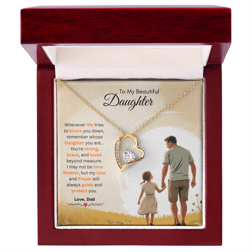 To My Beautiful Daughter Necklace from Dad – Heartfelt & Emotional