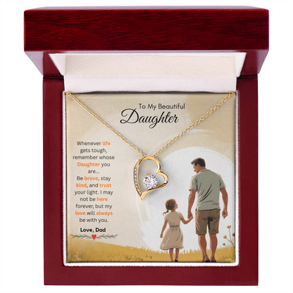To My Beautiful Daughter Necklace from Dad – Uplifting & Motivational