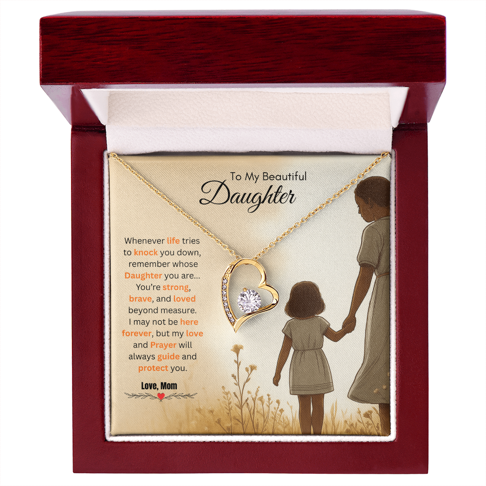 To My Beautiful Daughter Necklace from Mom – Bold & Empowering