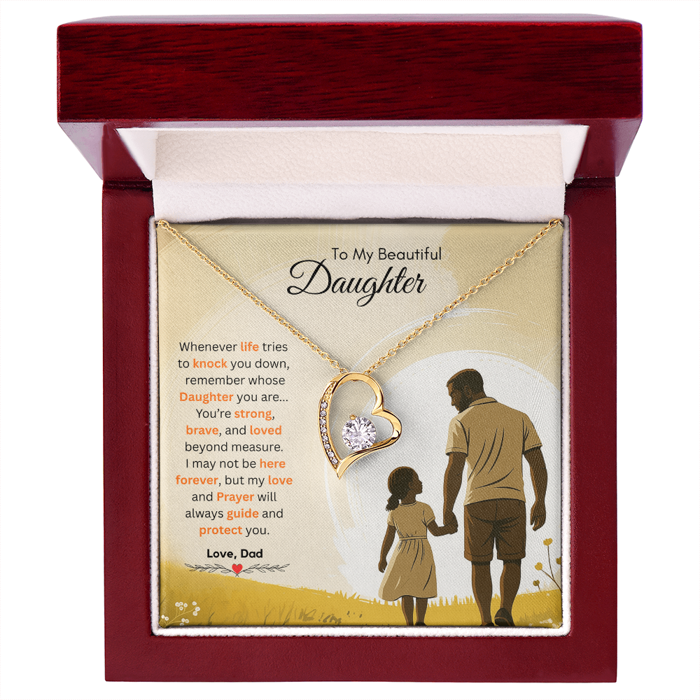 To My Beautiful Daughter Necklace from Dad – Bold & Empowering
