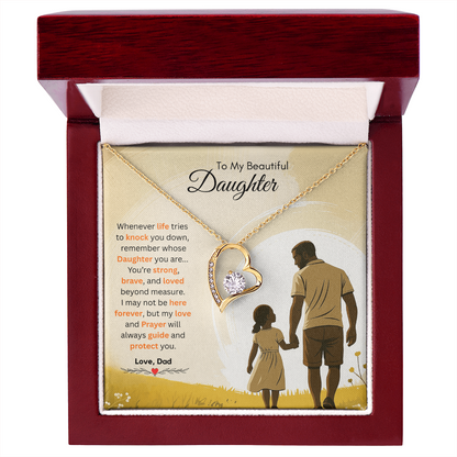 To My Beautiful Daughter Necklace from Dad – Bold & Empowering