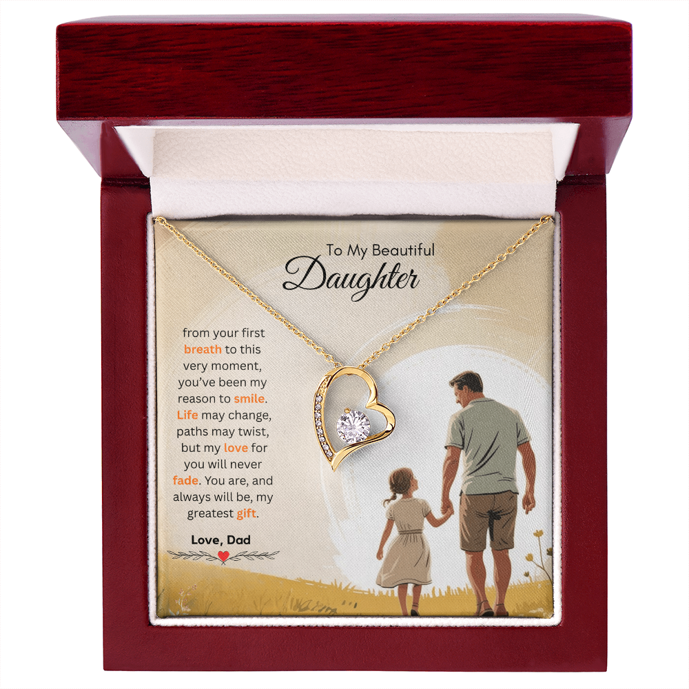 To My Beautiful Daughter Necklace from Dad – Loving & Sentimental