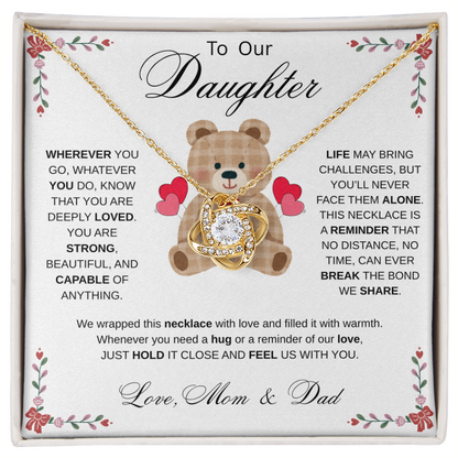 To Our Daughter Necklace from Mom & Dad - Aesthetic Brown