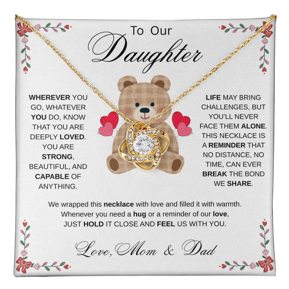 To Our Daughter Necklace from Mom & Dad - Aesthetic Brown