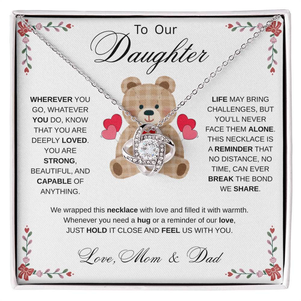 To Our Daughter Necklace from Mom & Dad - Aesthetic Brown