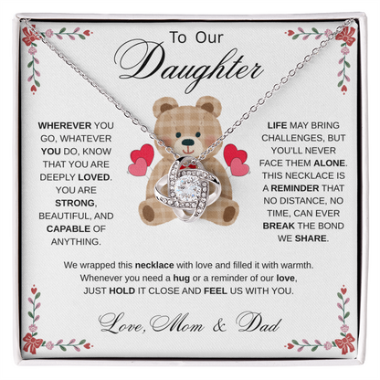 To Our Daughter Necklace from Mom & Dad - Aesthetic Brown