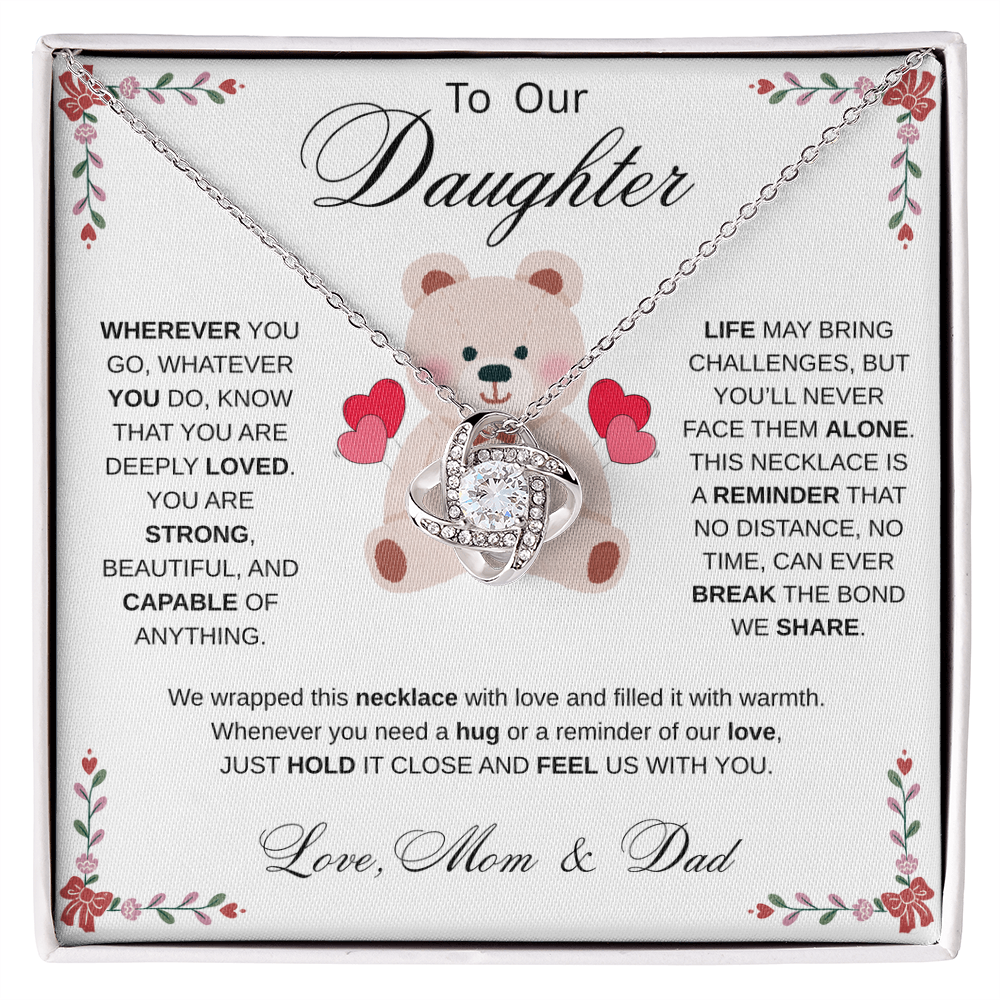 To My Daughter Necklace from Mom & Dad - Aesthetic Pink