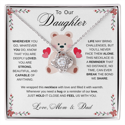 To My Daughter Necklace from Mom & Dad - Aesthetic Pink