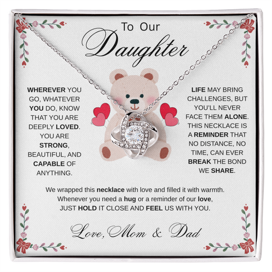 To My Daughter Necklace from Mom & Dad - Aesthetic Pink