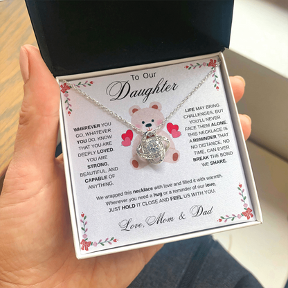 To My Daughter Necklace from Mom & Dad - Aesthetic Pink