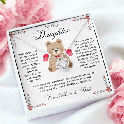 To Our Daughter Necklace from Mom & Dad - Aesthetic Brown