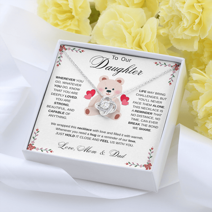 To My Daughter Necklace from Mom & Dad - Aesthetic Pink