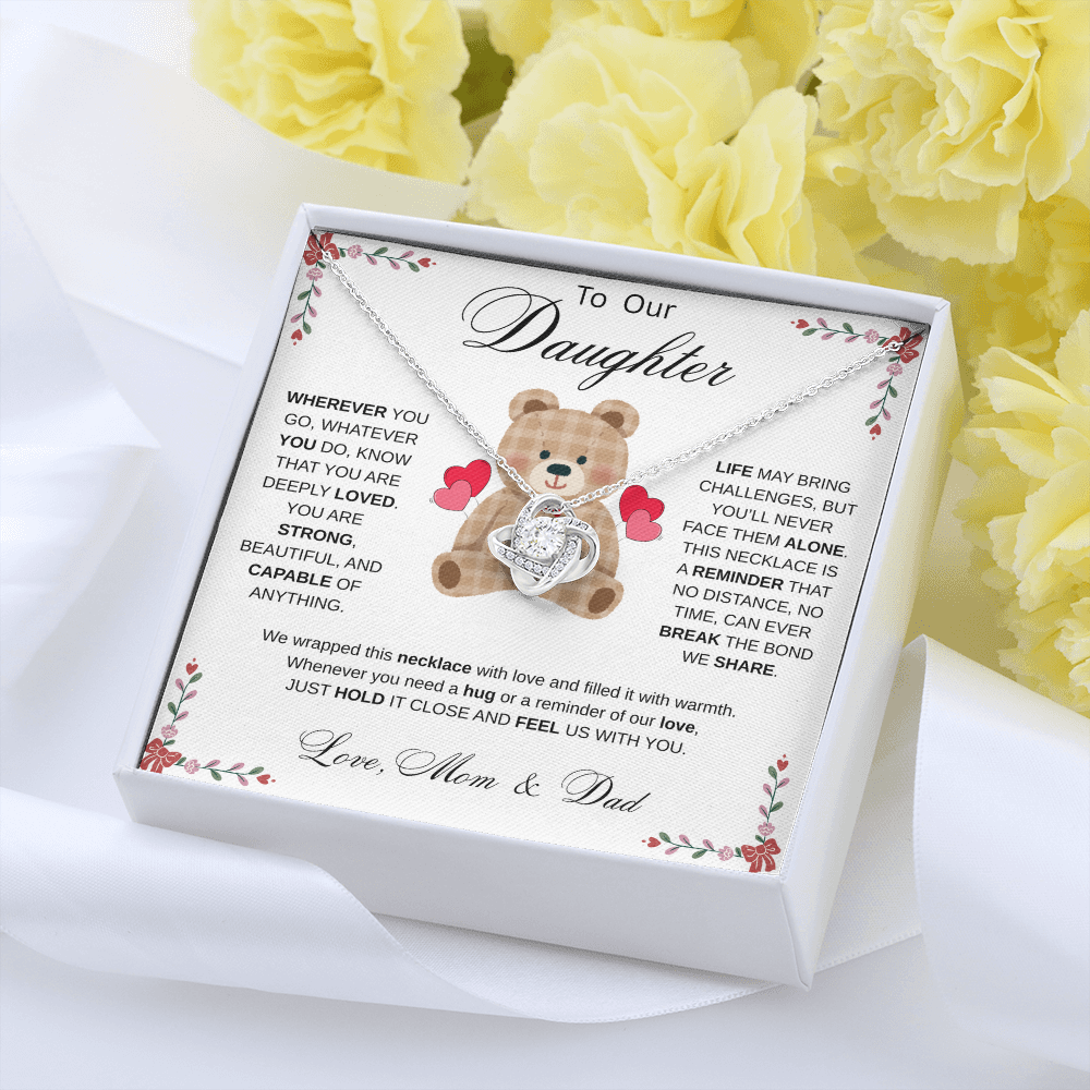 To Our Daughter Necklace from Mom & Dad - Aesthetic Brown