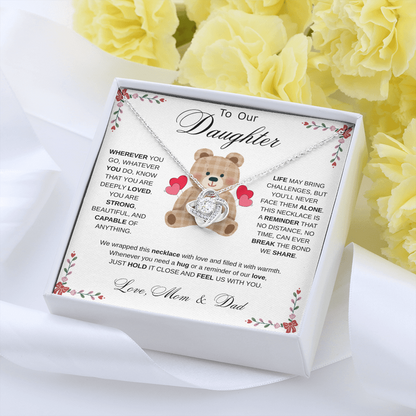 To Our Daughter Necklace from Mom & Dad - Aesthetic Brown