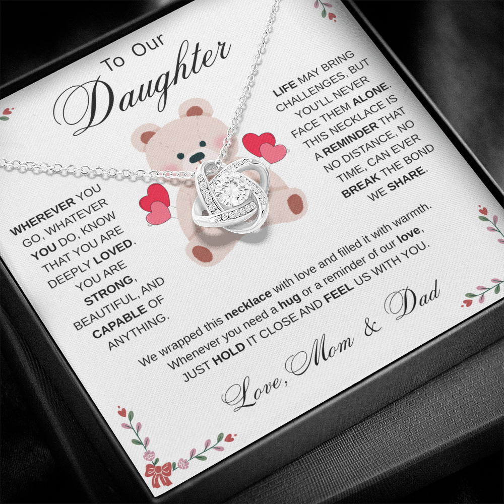 To My Daughter Necklace from Mom & Dad - Aesthetic Pink