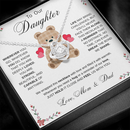 To Our Daughter Necklace from Mom & Dad - Aesthetic Brown