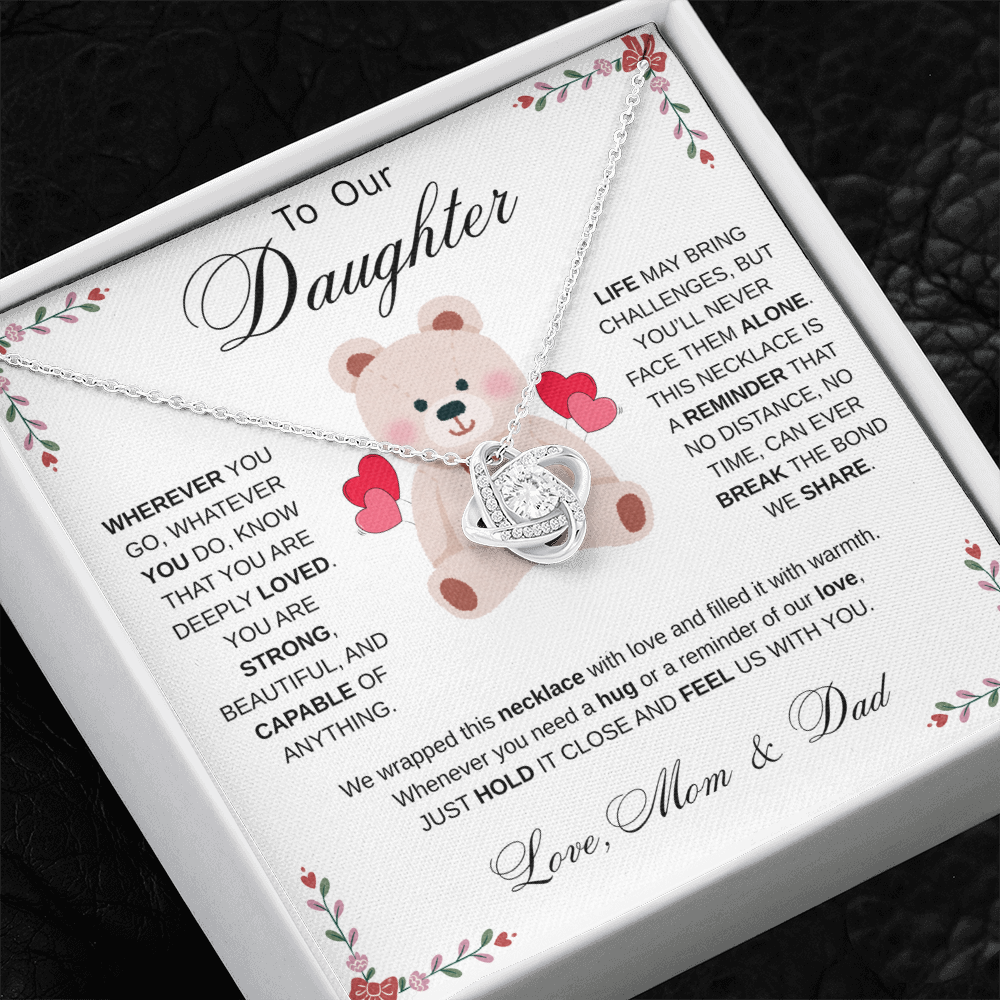 To My Daughter Necklace from Mom & Dad - Aesthetic Pink