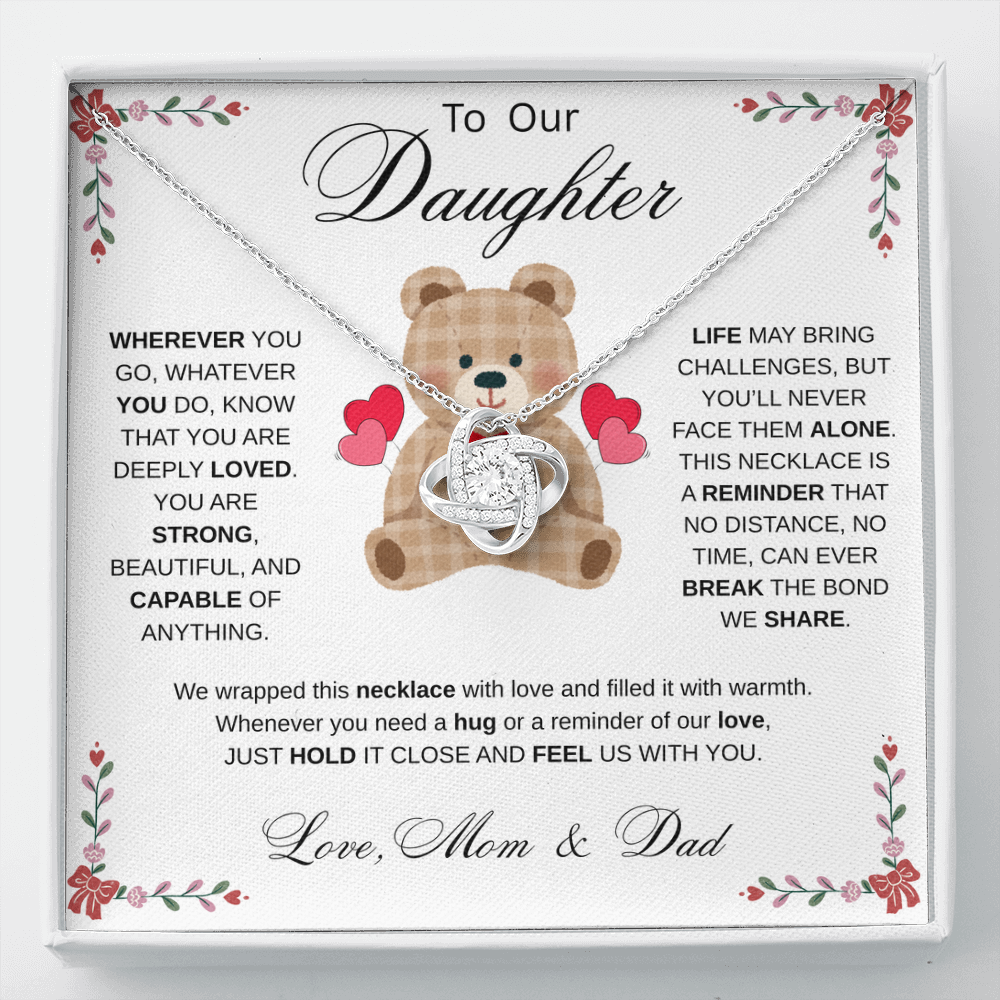 To Our Daughter Necklace from Mom & Dad - Aesthetic Brown