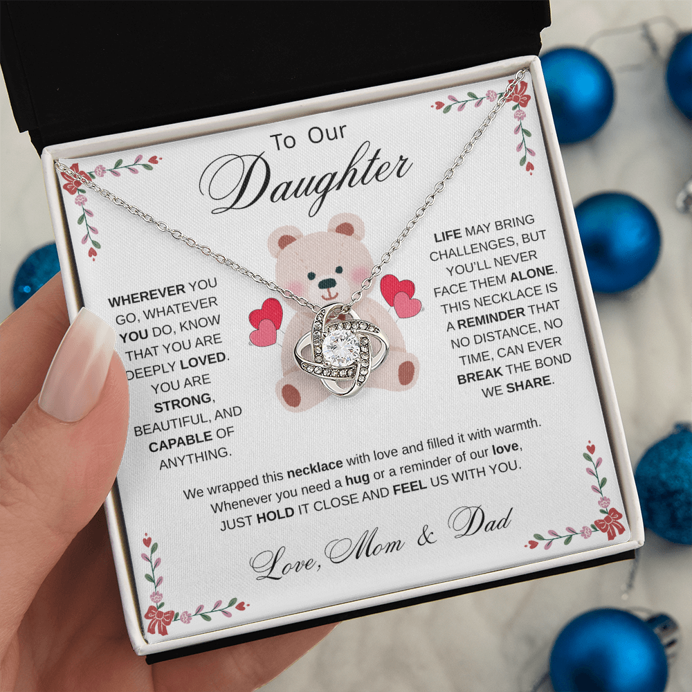 To My Daughter Necklace from Mom & Dad - Aesthetic Pink