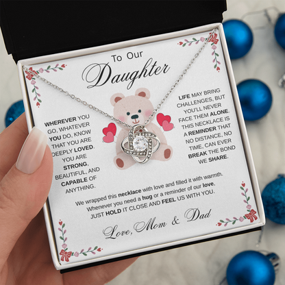 To My Daughter Necklace from Mom & Dad - Aesthetic Pink