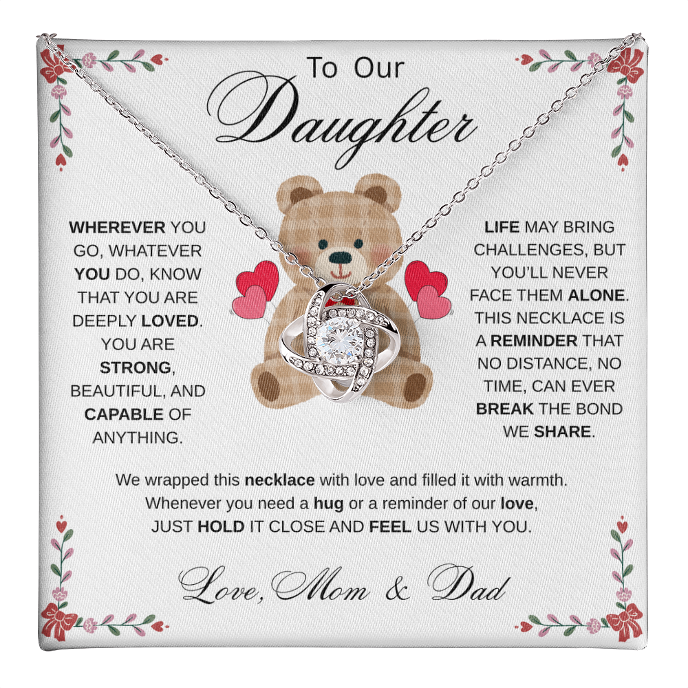 To Our Daughter Necklace from Mom & Dad - Aesthetic Brown