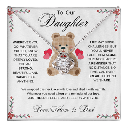 To Our Daughter Necklace from Mom & Dad - Aesthetic Brown