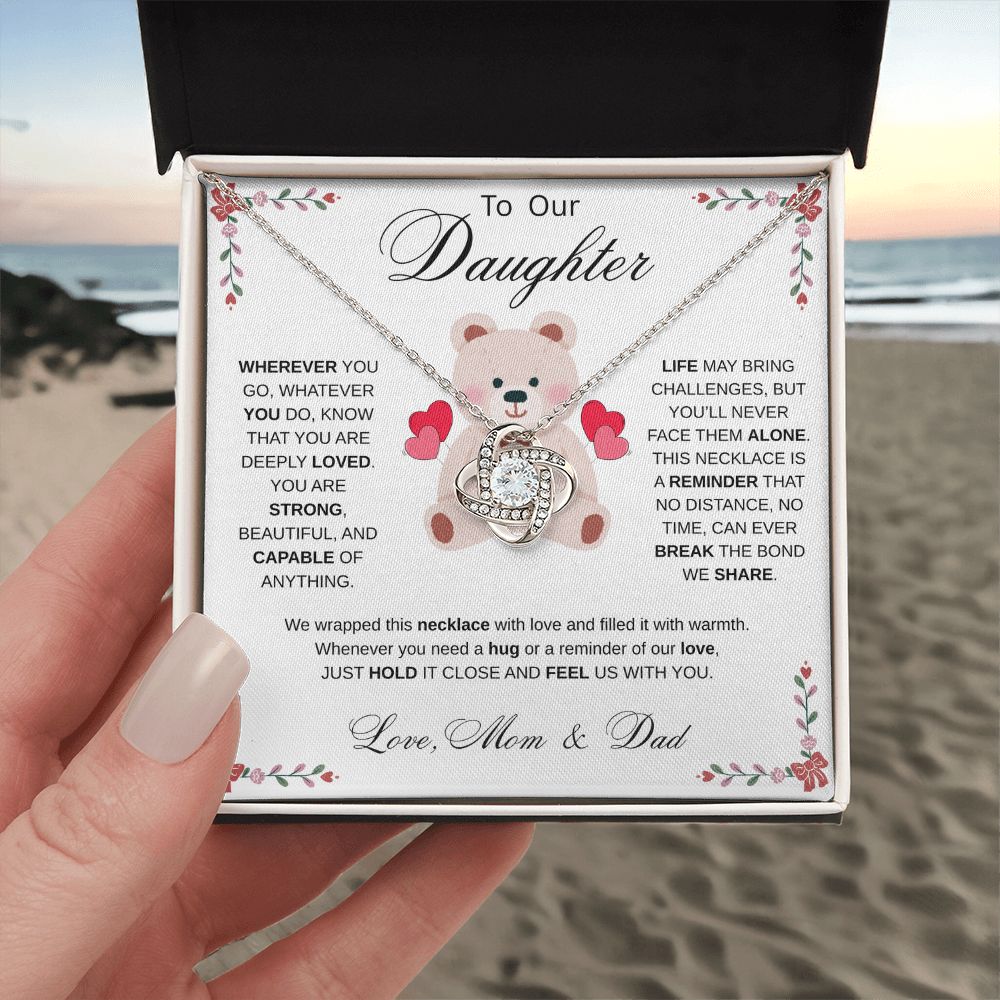 To My Daughter Necklace from Mom & Dad - Aesthetic Pink