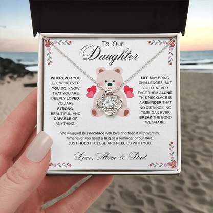 To My Daughter Necklace from Mom & Dad - Aesthetic Pink