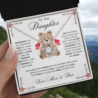 To Our Daughter Necklace from Mom & Dad - Aesthetic Brown
