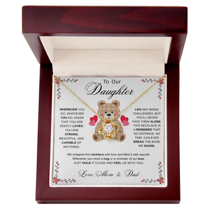 To Our Daughter Necklace from Mom & Dad - Aesthetic Brown