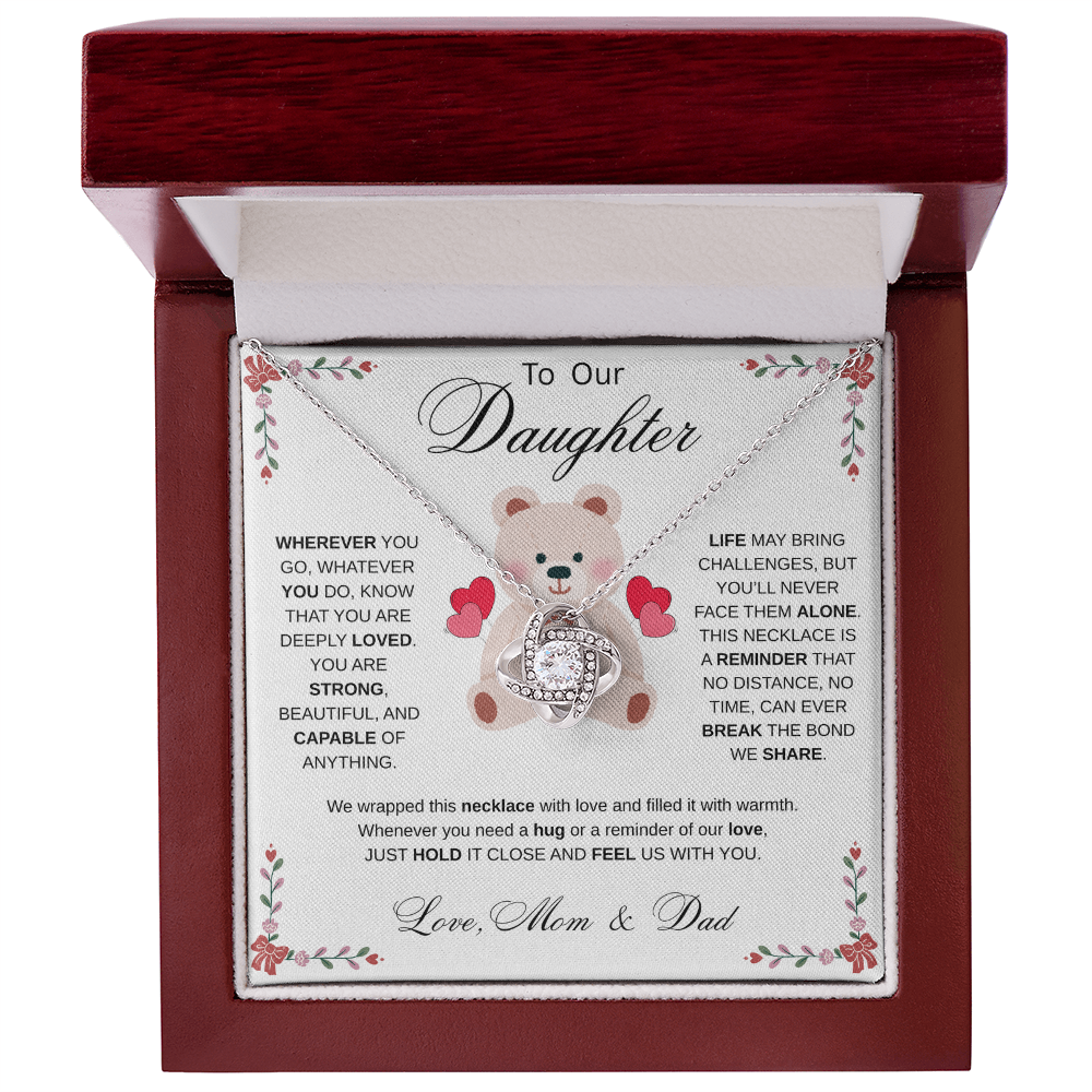 To My Daughter Necklace from Mom & Dad - Aesthetic Pink