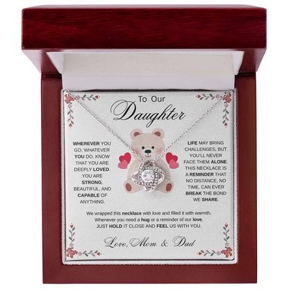 To My Daughter Necklace from Mom & Dad - Aesthetic Pink