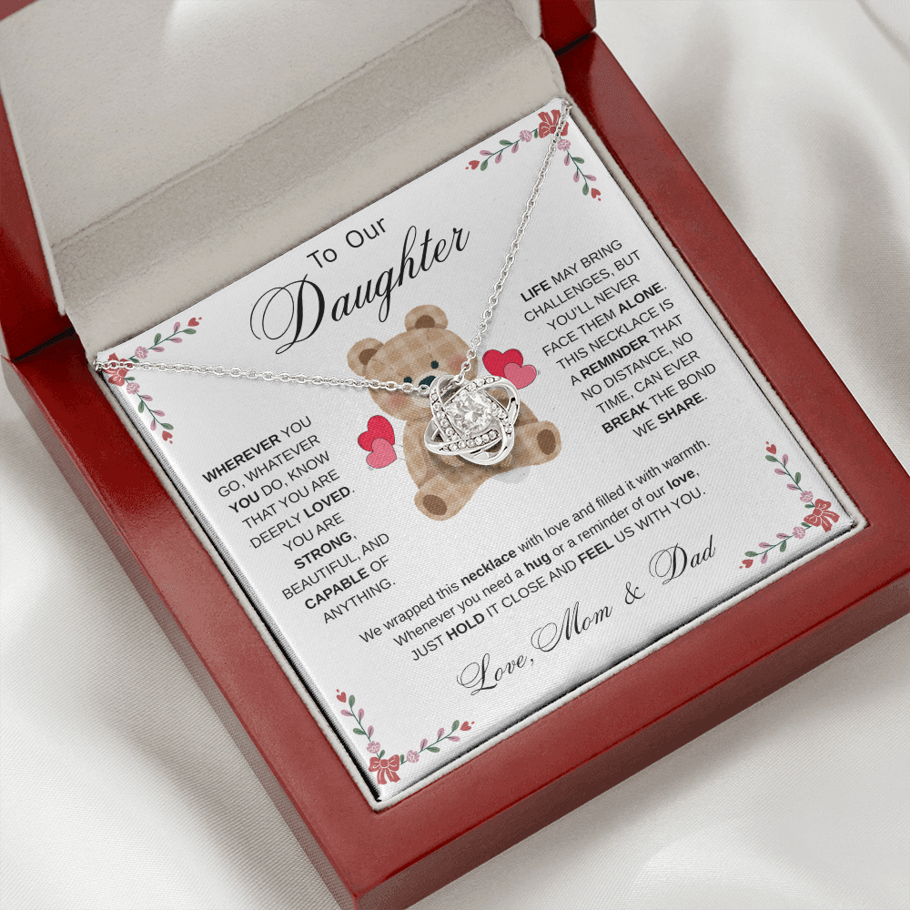To Our Daughter Necklace from Mom & Dad - Aesthetic Brown